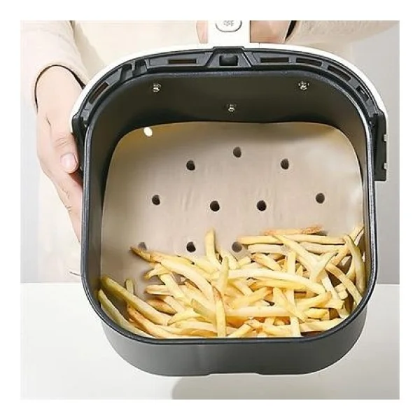 Buffer 50 Adet Air Fryer Pişirme Kağıdı Tek Kullanımlık Hava Fritöz Yapışmaz Yağlı Kağıt Delikli Model - Görsel 3