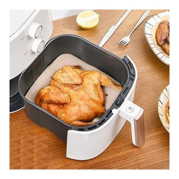 Buffer 50 Adet Air Fryer Pişirme Kağıdı Tek Kullanımlık Hava Fritöz Yapışmaz Yağlı Kağıt Delikli Model - Görsel 5