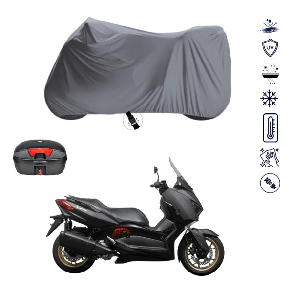 Teksin Yamaha X-Max 250 Abs Çantalı Motosiklet Branda Su Geçirmez Topcase Uyumlu Motor Branda - Görsel 5