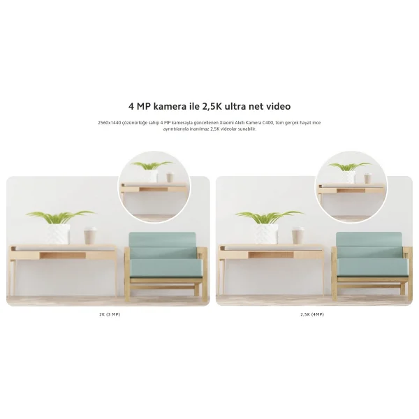 Xiaomi Smart C400 2.5k 360 Derece Ip Wi-Fi Güvenlik Kamerası - Görsel 5