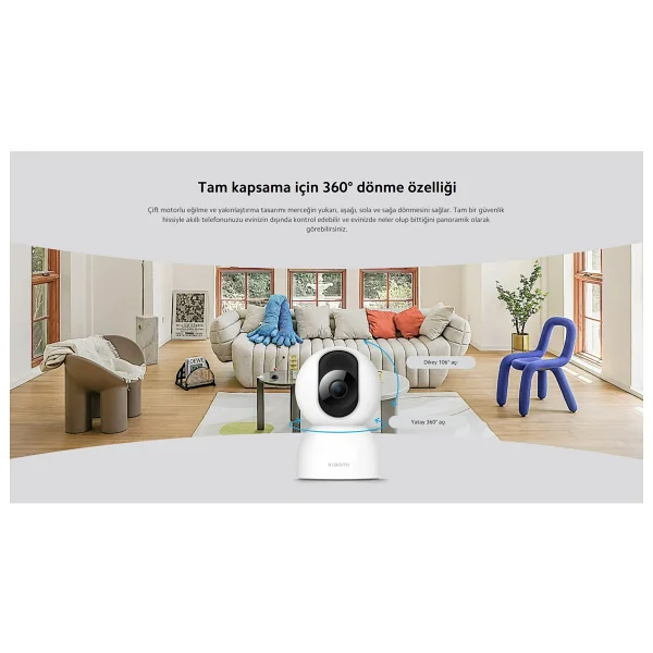 Xiaomi Smart C400 2.5k 360 Derece Ip Wi-Fi Güvenlik Kamerası - Görsel 8