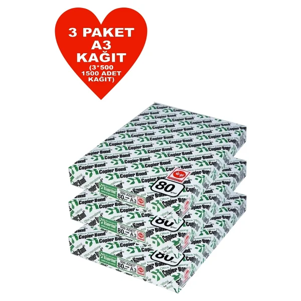 Copier Bond A3 80 Gr 1500 Yaprak 3'lü Paket Fotokopi Kağıdı - Görsel 4
