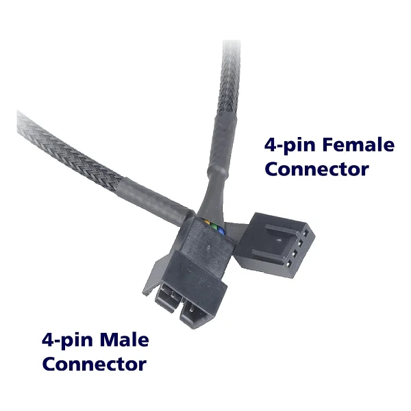 Alfais 4904 Pwm 4 Pin Y Port Dişi Erkek Anakart Fan Uzatma Güç Kablosu - Görsel 2
