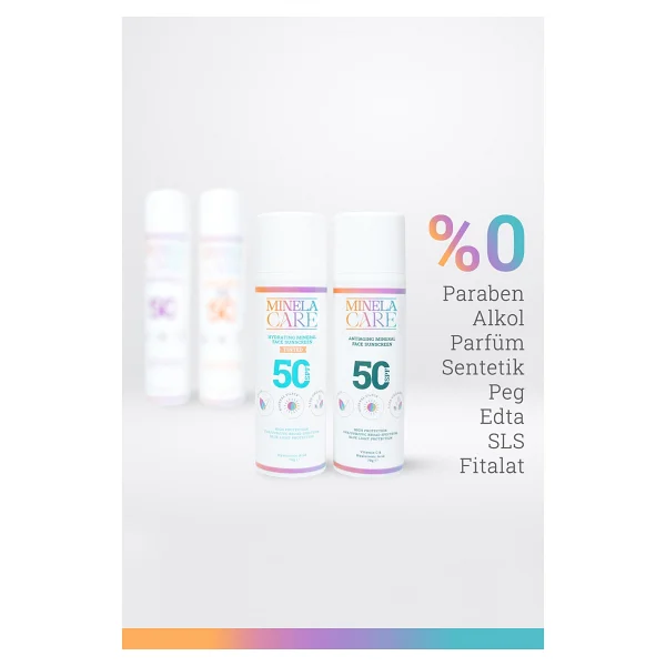 Minela Care Mineral Filtreli Organik Kırışık Karşıtı + Renkli Güneş Koruyucu Seti Pa++++ - Görsel 2