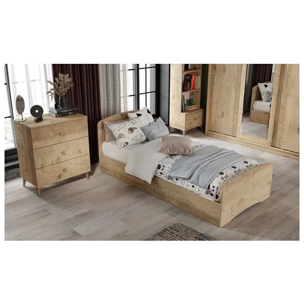 Kzn Home Samira Modern Genç Odası Takımı Meşe - 5 Parçalı Ve Tamamı 1. Kalite Mdf - Görsel 2