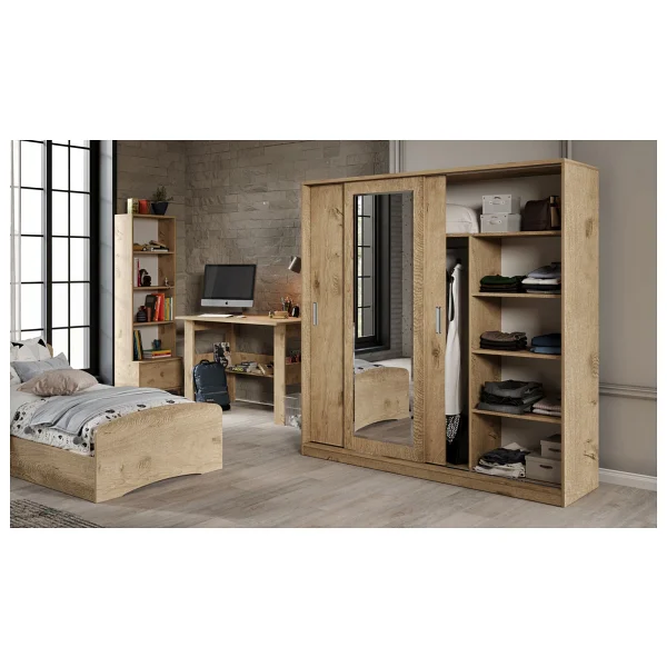 Kzn Home Samira Modern Genç Odası Takımı Meşe - 5 Parçalı Ve Tamamı 1. Kalite Mdf - Görsel 3