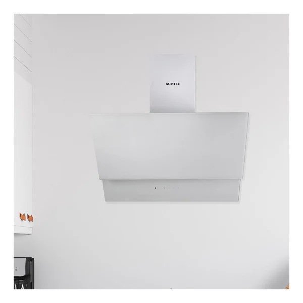 Kumtel Beyaz Dokunmatik Davlumbaz Duvar Tipi 60 Cm Yıkanabilir Alüminyum Filtre İle - Görsel 2