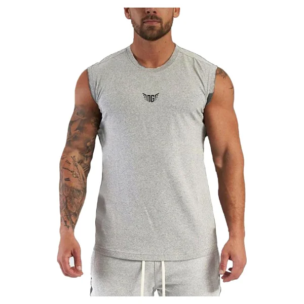 Ghassy Co. Erkek Nem Emici Hızlı Kuruma Atletik Teknik Performans Sporcu Sıfır Kol T-Shirt - Kırmızı - Görsel 7