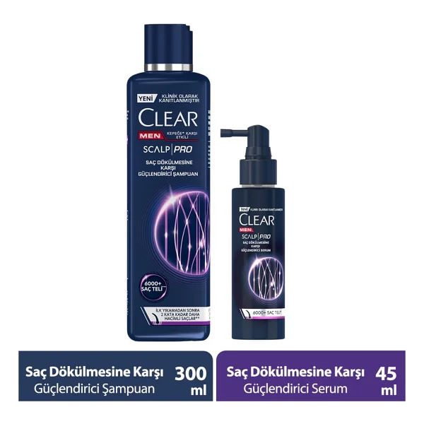 Clear Men Scalp Pro Güçlendirici Şampuan Saç Dökülmesine Kepeğe Karşı Etkili 300 Ml + Serum 70 Ml - Görsel 7