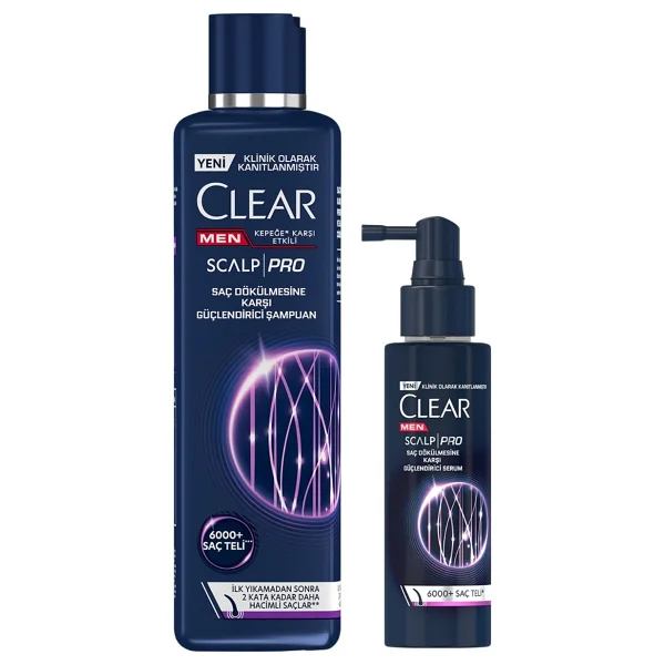 Clear Men Scalp Pro Güçlendirici Şampuan Saç Dökülmesine Kepeğe Karşı Etkili 300 Ml + Serum 70 Ml - Görsel 2