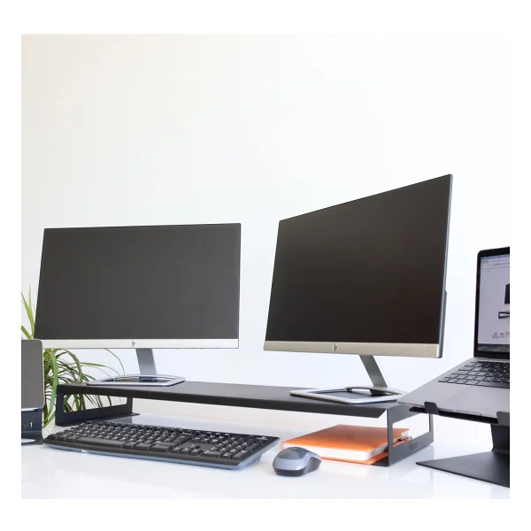 Hansdo Dual Monitör Standı - İkili Monitör Standı - Monitör Yükseltici - Metal - Siyah - Sms4bl - Görsel 3