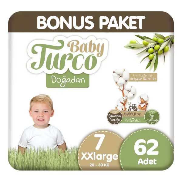 Baby Turco Doğadan 7 Numara Xx Large 62'li Bebek Bezi - Görsel 7