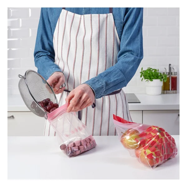 IKEA Istad Kilitlenebilir Buzdolabı Poşeti, Kırmızı-pembe, 2,5 Lt X 1,2 Lt, 50 Adet - Görsel 6