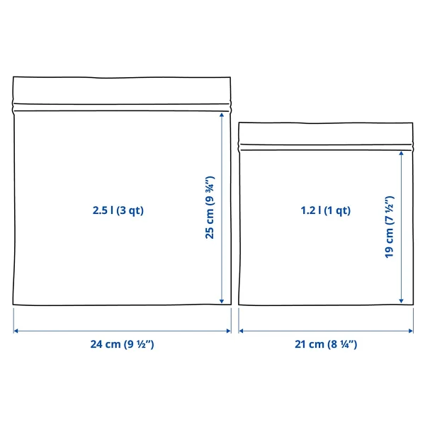 IKEA Istad Kilitlenebilir Buzdolabı Poşeti, Kırmızı-pembe, 2,5 Lt X 1,2 Lt, 50 Adet - Görsel 5