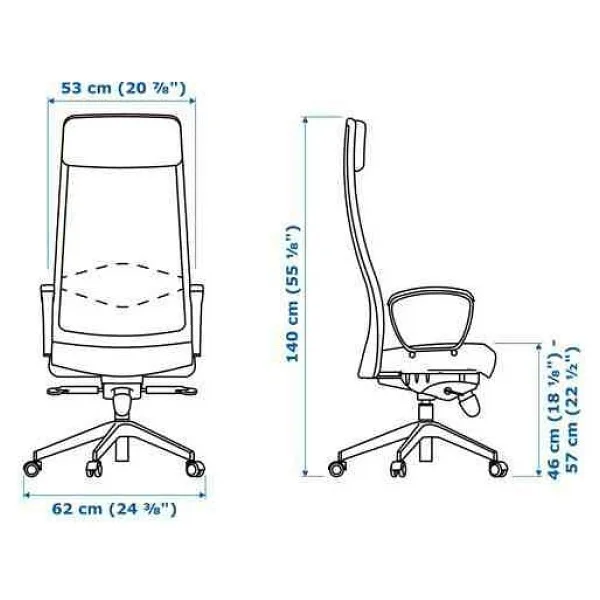 Ikea Markus Koyu Gri Çalışma Sandalyesi - Görsel 6