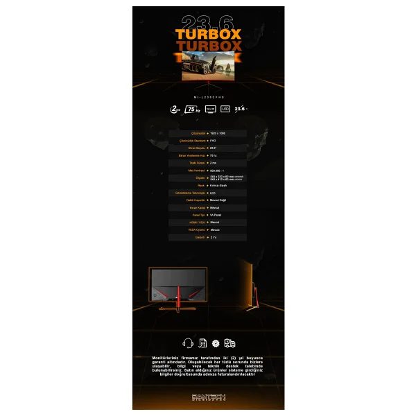 Turbox Trustier S Mt-L236cfhd 23.6" 2 Ms Full HD Curved Monitör - Görsel 7