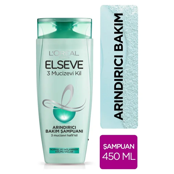 Loreal Elseve Üç Mucizevi Kil 450 ml Ağırlaştırmayan Şampuan - Görsel 5