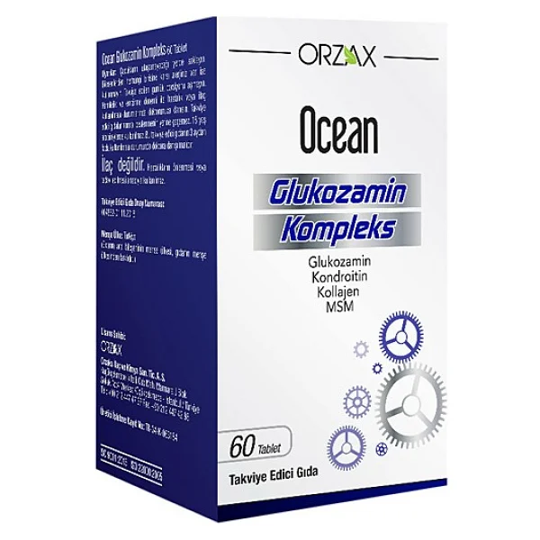 Orzax Ocean Glukozamin Kompleks 60 Tablet Kolajen İçeren Yetişkinler İçin Takviye Gıda - Görsel 2