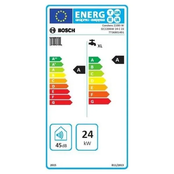 Bosch Condens 2200i W 24 C23 24/25 Kw Erp Hermetik Yoğuşmalı Kombi - Görsel 3