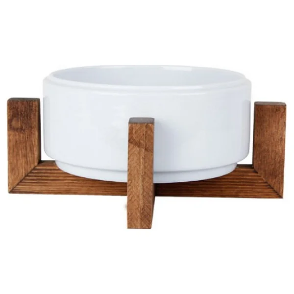 Porland Beyaz Ahşap Ayaklı Kase 17 Cm - Görsel 3