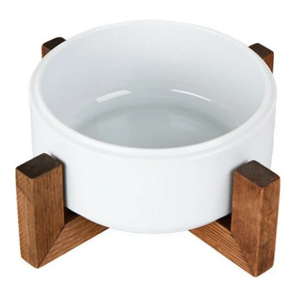 Porland Beyaz Ahşap Ayaklı Kase 17 Cm - Görsel 2