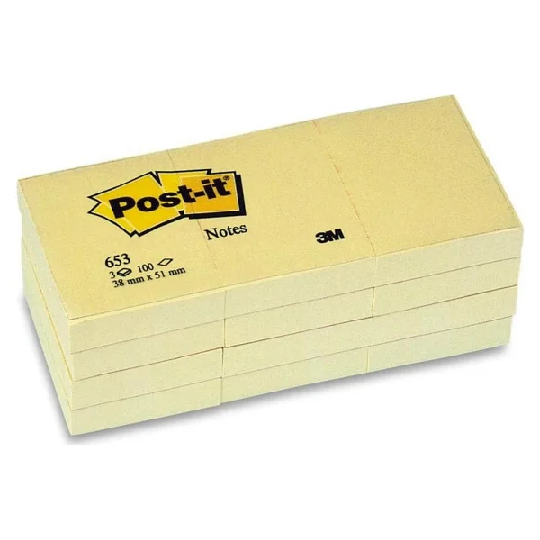 3m Post-It 653 Yapışkanlı Not Kağıdı 100 Yaprak 38 X 51 Cm Sarı 12'li - Görsel 2