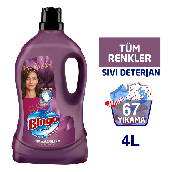 Bingo Onaran Koruma Beyazlar Ve Renkliler İçin Sıvı Deterjan 67 Yıkama 4 Lt - Görsel 2