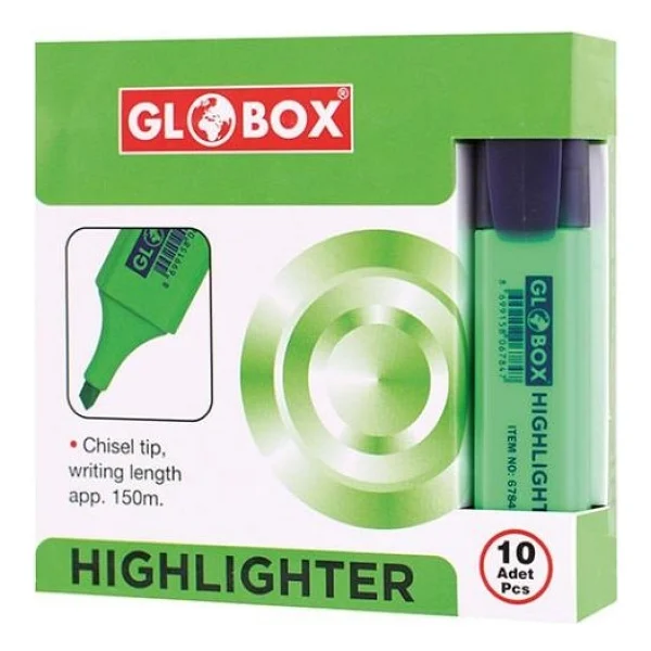 Globox Highlighter Fosforlu Kalem 10'lu - Sarı - Görsel 3