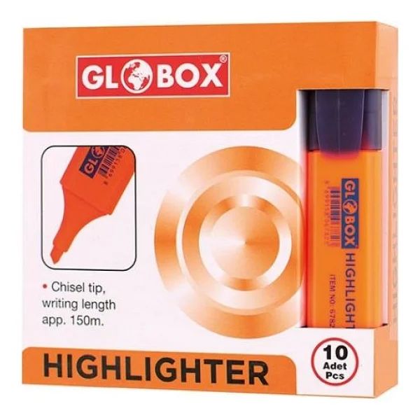 Globox Highlighter Fosforlu Kalem 10'lu - Sarı - Görsel 6