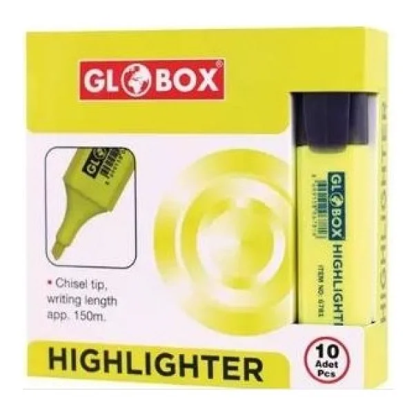 Globox Highlighter Fosforlu Kalem 10'lu - Sarı - Görsel 4