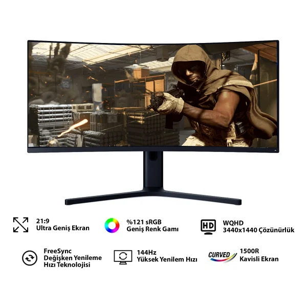 Xiaomi Bhr4269gl 34" 4 Ms Wqhd Curved 144 Hz Oyuncu Monitörü - Görsel 4