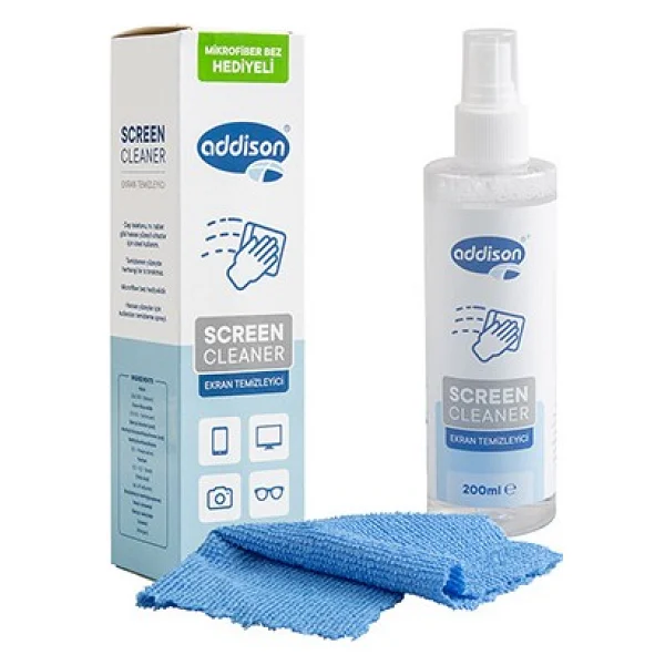 Addison 300870 200 Ml Ekran Temizleyici Sprey + Mikrofiber Bez - Görsel 7