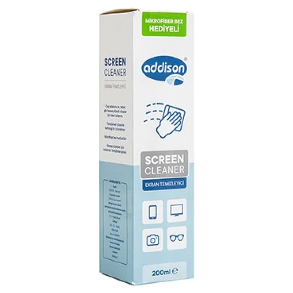 Addison 300870 200 Ml Ekran Temizleyici Sprey + Mikrofiber Bez - Görsel 3