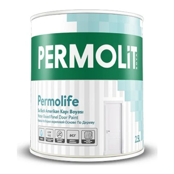 Permolit Permolife Su Bazlı Amerikan Kapı Boyası Beyaz 0,75 Lt - Görsel 2