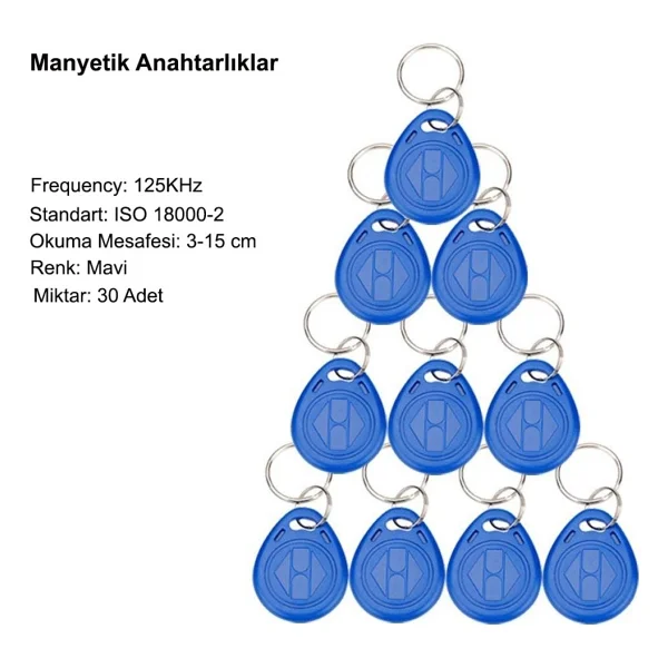 Sonex Rfıd Şifreli Kapı Kilidi - 30 Tag Anahtarlık - Görsel 2
