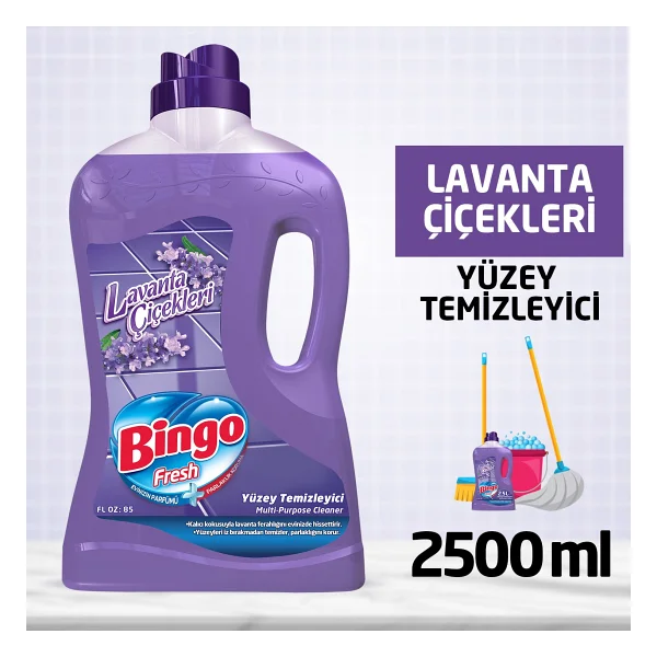 Bingo Fresh Lavanta Çiçekleri Yüzey Temizleyici 2.5 Lt - Görsel 4
