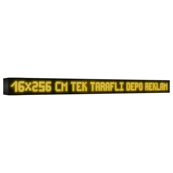 Depo Tabela Reklam Sarı Kayan Yazı LED Tabela 16 X 256cm Tek Taraflı Depo Reklam Tabela - 16 X 256 Cm - Görsel 3