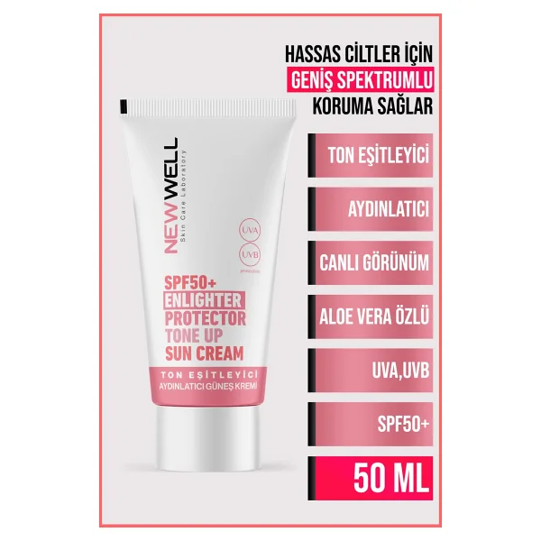 New Well Ton Eşitleyici Pembe 50 Ml 50 Faktör Güneş Kremi - Görsel 2