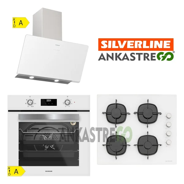 Silverline Bo6502w02 - Cs5335w01 - 3457 Soho 60 Beyaz Cam Ankastre Set - Görsel 6