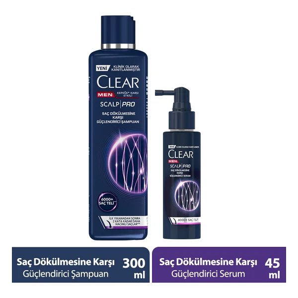 Clear Men Scalp Pro Güçlendirici Şampuan Saç Dökülmesine Kepeğe Karşı Etkili 300 Ml + Serum 70 Ml - Görsel 6