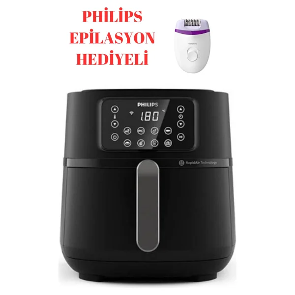 Philips Airfryer Premiıum XXL Fritöz Philips Epilasyon Hediyeli - Siyah - Görsel 6
