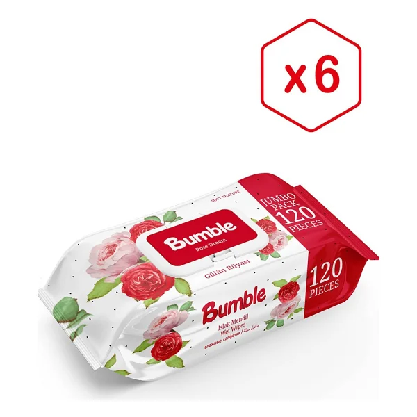 Bumble Gülün Rüyası 120 Yaprak 6'lı Paket Islak Mendil - Görsel 2