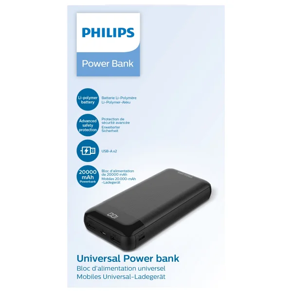 Philips Dlp2720 20000 mAh 2 USB Çıkışlı Lityum Powerbank - Görsel 2