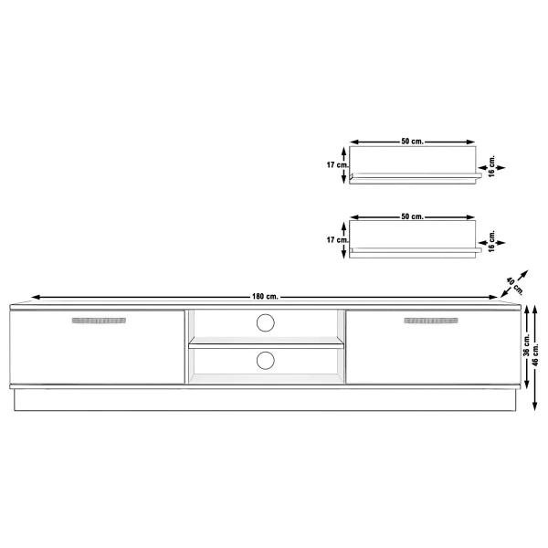 Decoraktiv Eko 4b Mdf DVD TV Ünitesi TV Sehpası Parlak Beyaz - Görsel 4