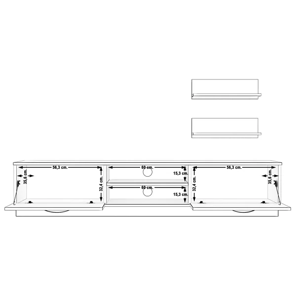 Decoraktiv Eko 4b Mdf DVD TV Ünitesi TV Sehpası Parlak Beyaz - Görsel 5