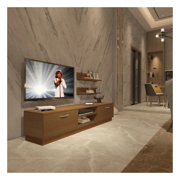 Decoraktiv Eko 4b Mdf DVD TV Ünitesi TV Sehpası Parlak Beyaz - Görsel 7