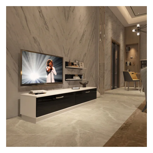 Decoraktiv Eko 4b Slm Std TV Ünitesi TV Sehpası Ceviz Beyaz - Görsel 8