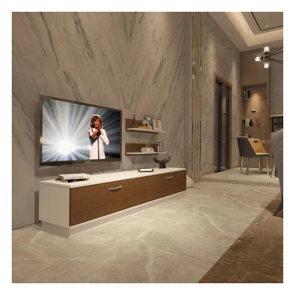 Decoraktiv Eko 4b Slm Std TV Ünitesi TV Sehpası Ceviz Beyaz - Görsel 6