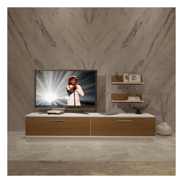 Decoraktiv Eko 4b Slm Std TV Ünitesi TV Sehpası Ceviz Beyaz - Görsel 2