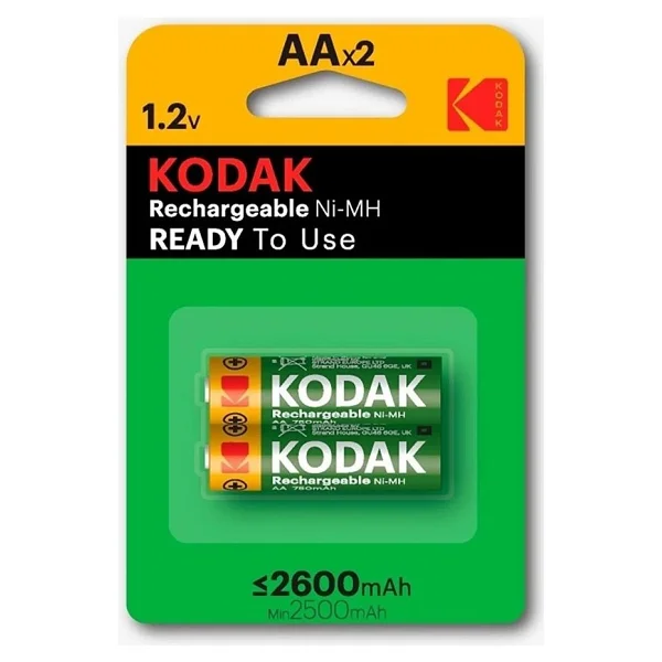 Kodak Kalem Pil Şarj Edilebilir Aa 2600 mAh 2 Li 2 Paket Kumanda Oyuncak Pili Şarjlı Ni-Mh 2 Paket Doldurulabilir Pil - 4'lü - Görsel 2